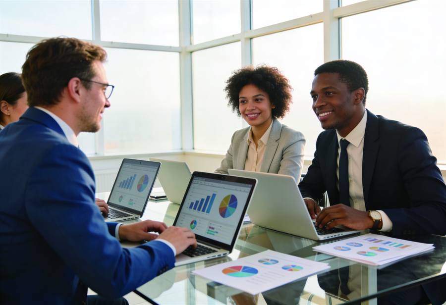 Mesmerizers consultants collaborating on business strategy